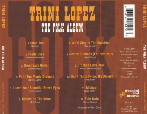 Trini Lopez ‎– The Folk Album (reissue) (1965/2007)