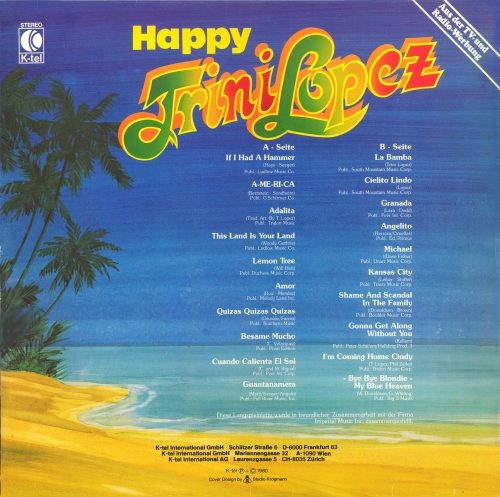 Trini Lopez - Happy Trini Lopez (1980) Vinyl