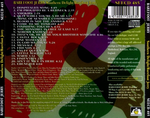 Barefoot Jerry - Southern Delight / Barefoot Jerry (Reissue) (1971-72/1997)
