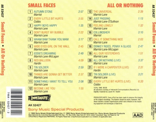 Small Faces - All Or Nothing (1992)