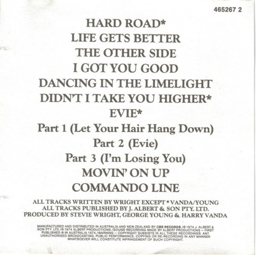 Stevie Wright ‎– Hard Road (1974)