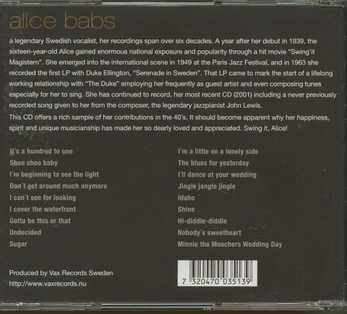 Alice Babs - Early Recordings 1939-1949 (2009)