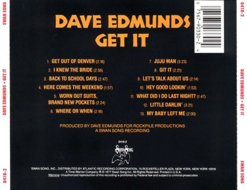 Dave Edmunds - Get It (Reissue ) (1977/1990)