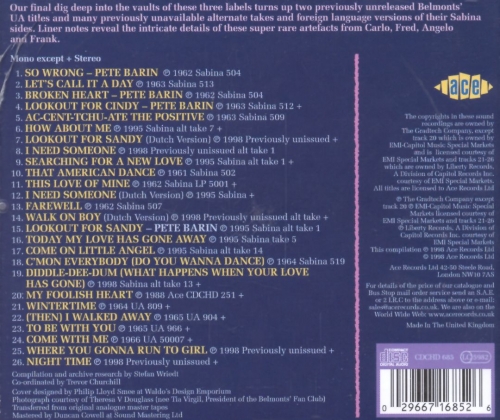 The Belmonts - The Laurie, Sabina & United Artists Sides vol.2 (1998)