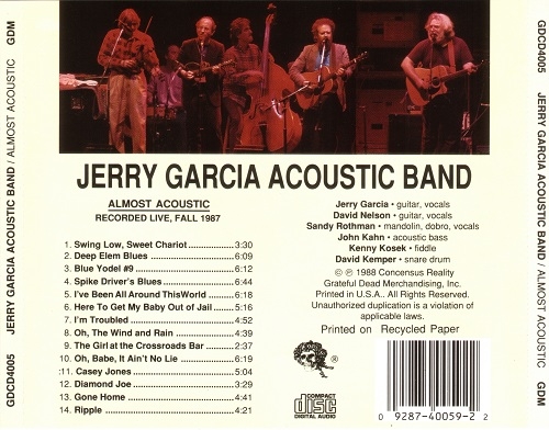 Jerry Garcia Acoustic Band - Almost Acoustic (Reissue) (1988/2010)