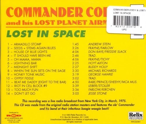 Commander Cody & His Lost Planet Airmen - Lost In Space (Reissue) (1975/1993)