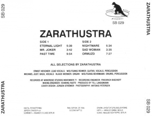 Zarathustra - Zarathustra (Remastered) (1971/1995)