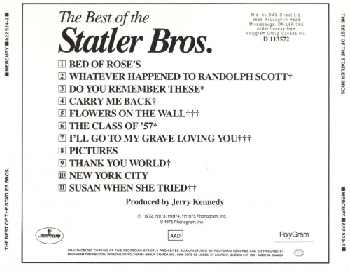 The Statler Brothers - The Best of the Statler Brothers (Reissue) (1975/1984)