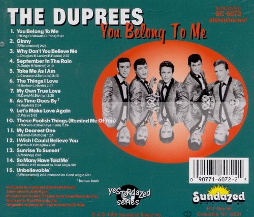 The Duprees - You Belong To Me (Reissue) (1962/1996)