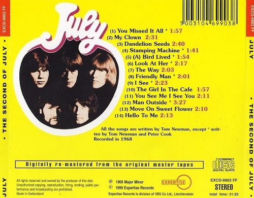 July - The Second Of July (Reissue, Remastered) (1967-68/1999)