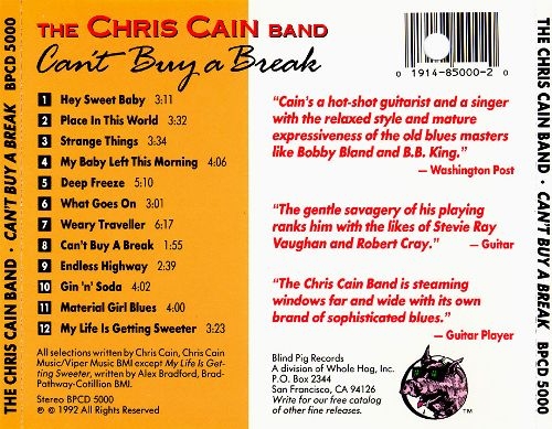 The Chris Cain Band - Can't Buy A Break (1992)