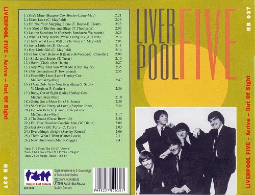 Liverpool Five ‎– Arrive / Out Of Sight (Reissue) (1964-67/1999)
