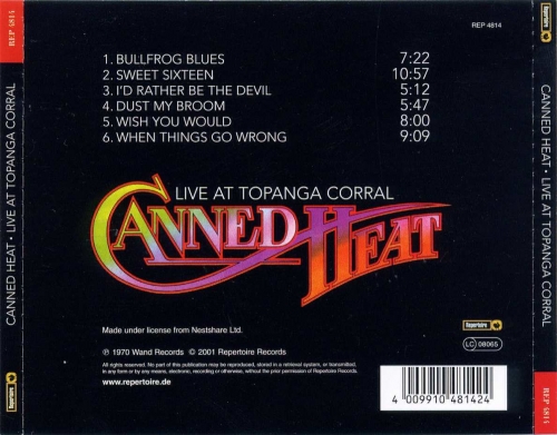 Canned Heat - Live at Topanga Corral (Reissue) (1970/2001)