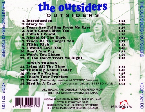The Outsiders - Outsiders (Remastered, Limited Edition) (1967/1994) Lossless