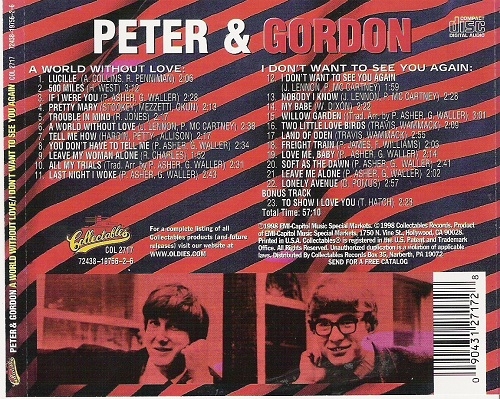 Peter and Gordon - A World Without Love & I Don't Want To See You Again (1998)