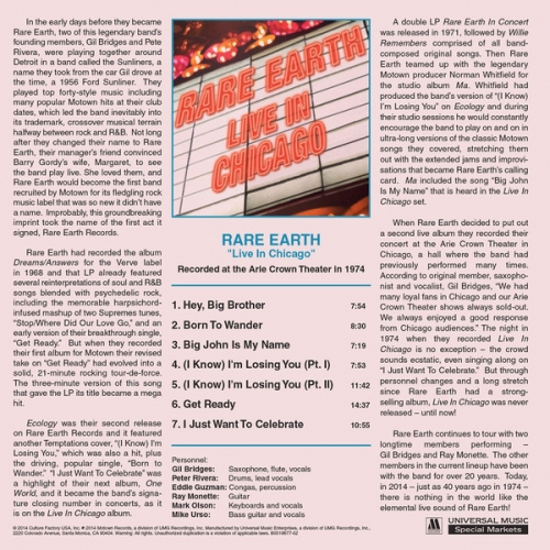 Rare Earth - Live In Chicago (Reissue) (1974/2014)