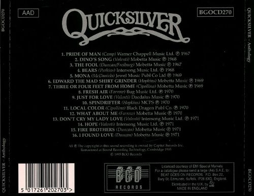 Quicksilver Messenger Service - Anthology (Reissue) (1973/1995)