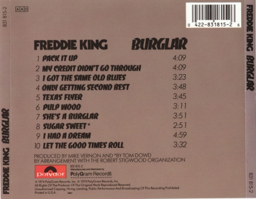 Freddie King - Burglar (Reissue) (1974/1992)