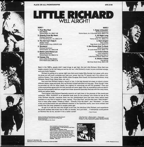 Little Richard - Well Alright! (1971) LP