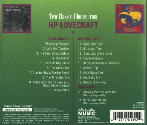 H.P. Lovecraft - Two Classic Albums from HP Lovecraft (Reissue) (1967-68/2000)