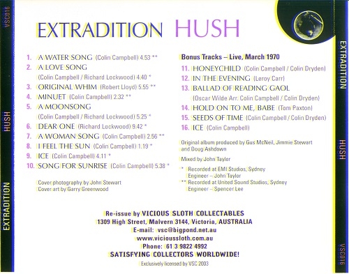 Extradition ‎– Hush (Reissue) (1971/2003)