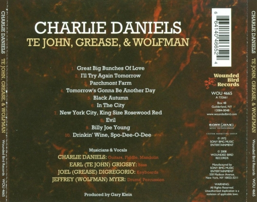 Charlie Daniels - Te John, Grease, And Wolfman (Reissue) (1972/2008)