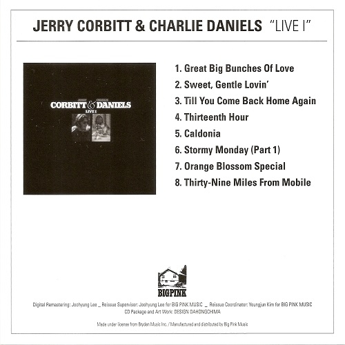 Jerry Corbitt & Charlie Daniels – Live I (Korean Remastered)  (1970/2011)