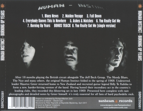 The Human Instinct - Burning Up Years (Reissue) (1969/2011)