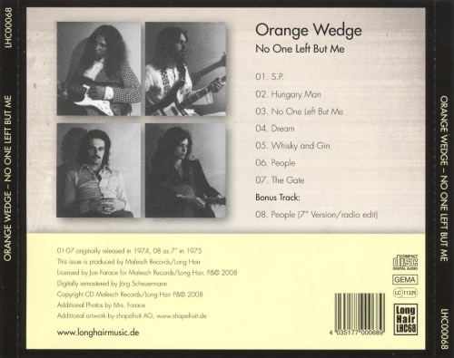 Orange Wedge - No One Left But Me (Reissue, Remastered) (1974/2008)