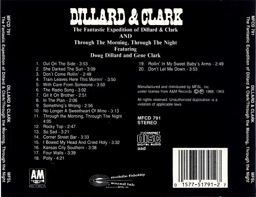 Dillard And Clark - The Fantastic Expedition Of Dillard & Clark / Through The Morning, Through The Night (Reissue) (1968-69/1989)