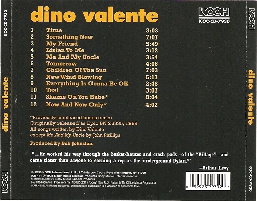 Dino Valente - Dino Valente (Reissue ) (1968/1998)