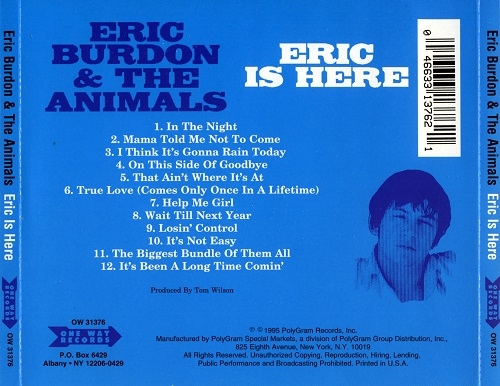 Eric Burdon and the Animals - Eric Is Here (1967/1995)