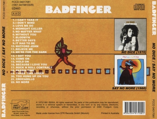 Badfinger - No Dice / Say No More (Reissue) (1970-80/2004)