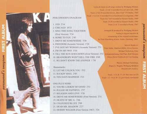 Percewood's Onagram - First Album (Reissue) (1969/2003)