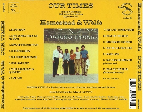Homestead And Wolfe - Our Times: The Gold Star Tapes (Reissue) (1973-75/2004)