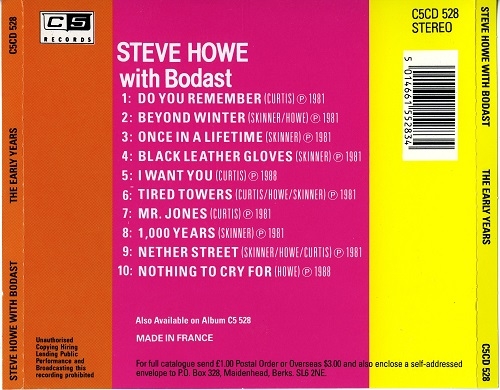 Steve Howe With Bodast - The Early Years (Reissue) (1969/1990)