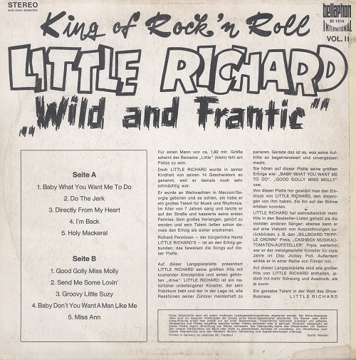 Little Richard - The Wild and Frantic (1966) Vinyl