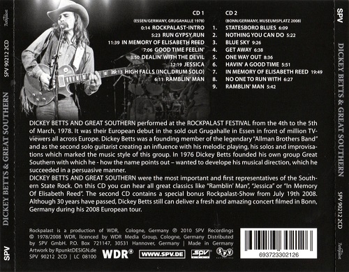 Dickey Betts & Great Southern - Rockpalast: 30 Years of Southern Rock (1978-2008) (2010) Lossless