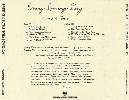 Prentice And Tuttle ‎- Every Loving Day (Reissue) (1972/2005)