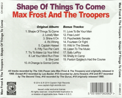 Max Frost And The Troopers - Shape Of Things To Come (Reissue, Remastered) (1968-69/2014) CDRip