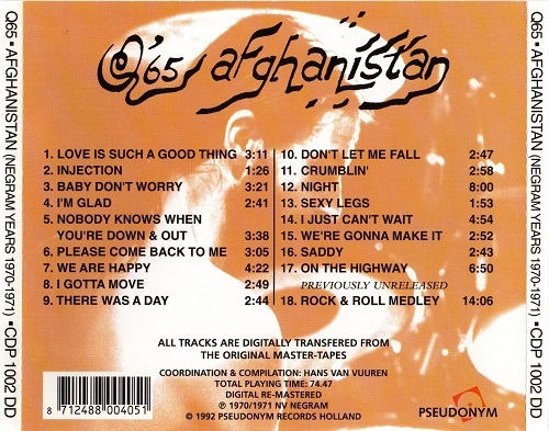 Q65 - Afghanistan (Reissue, Remastered) (1970-71/1992)