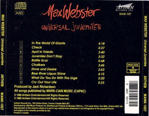 Max Webster - Universal Juveniles (1980)