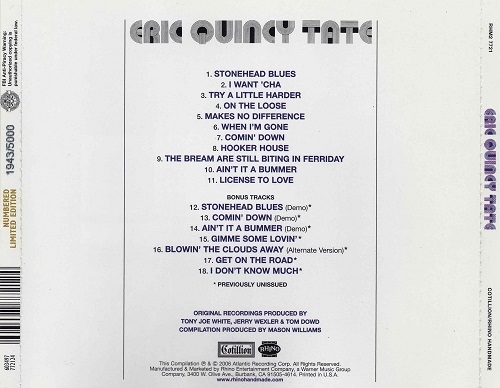 Eric Quincy Tate - Eric Quincy Tate (Reissue, Remastered) (1970/2006)