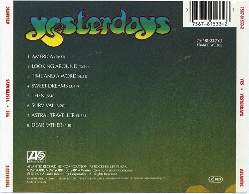 Yes - Yesterdays (Reissue) (1974/1988)