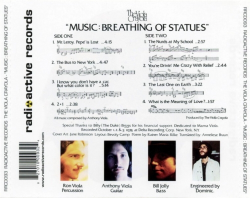 The Viola Crayola � Music: Breathing Of Statues (1974) (Reissue, 2006) Lossless