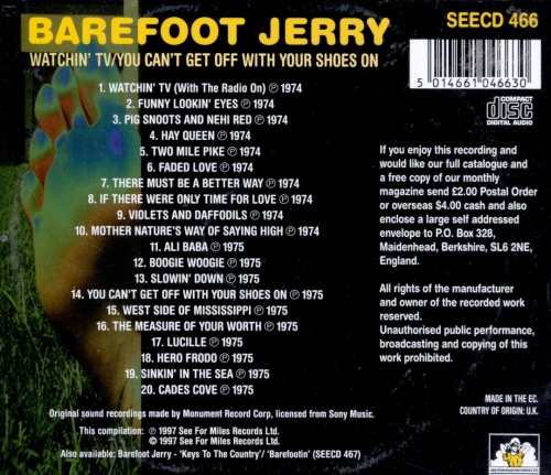 Barefoot Jerry - Watchin' TV / You Can't Get Off With Your Shoes On (Reissue) (1974-75/1997)