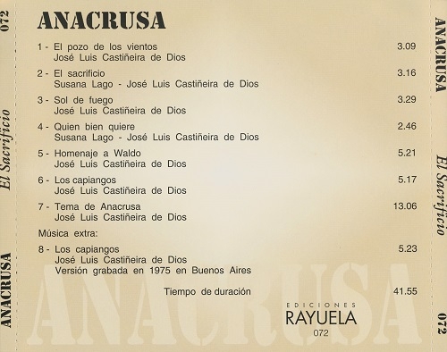 Anacrusa - El Sacrificio (Reissue) (1978/2004)