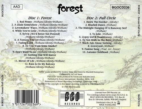 Forest - Forest / Full Circle (Reissue) (1969-70/1994)