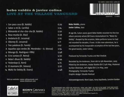 Bebo Valdés & Javier Colina - Live At The Village Vanguard (2007)