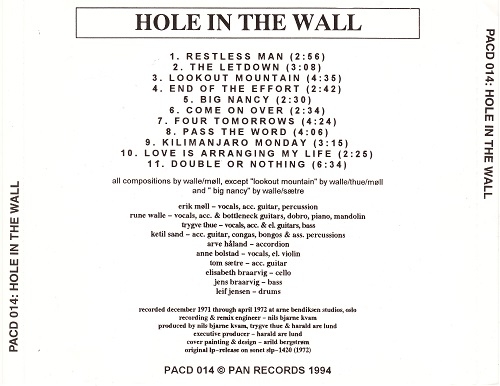 Hole In The Wall - Hole In The Wall (Reissue) (1972/1994)